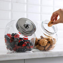 Load image into Gallery viewer, HyperSpace Large Glass Penny Jar, Candy Jar, Cookie Jar, Storage Jar, Chrome Lids, Set of 2, Size 73 oz (9 cups)