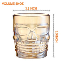 Load image into Gallery viewer, HyperSpace Engraved Glasses for Whiskey Bourbon Vodka Scotch Cocktail, Skull Style, Ivory Cream, Set of 4, 10 oz or 300 ml