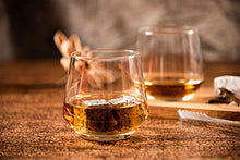 Load image into Gallery viewer, HyperSpace Whiskey or Tequila Flight with Two Base Shot Glasses, Acacia Walnut Wood Serving Tray, cube x 4, Tweezer, Set of 8 pieces Gift Set