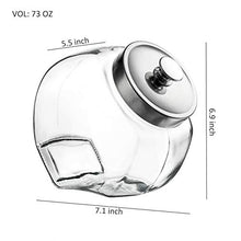 Load image into Gallery viewer, HyperSpace Large Glass Penny Jar, Candy Jar, Cookie Jar, Storage Jar, Chrome Lids, Set of 2, Size 73 oz (9 cups)
