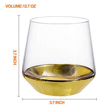 Load image into Gallery viewer, HyperSpace Stemless Red Wine Glass, Wedding Glass, Gold, Set of 4