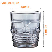 Load image into Gallery viewer, Engraved Glasses for Whiskey Bourbon Vodka Scotch Cocktail, Skull Pattern, Pearl River Gray, Set of 4