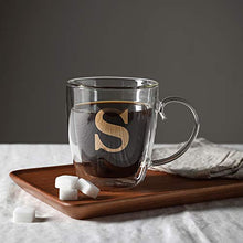 Load image into Gallery viewer, HyperSpace Gold Letter Monogram Double Layer Coffee Cup, Insulated Glasses - Large, Set of 4, 17oz