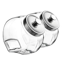 Load image into Gallery viewer, HyperSpace Large Glass Penny Jar, Candy Jar, Cookie Jar, Storage Jar, Chrome Lids, Set of 2, Size 73 oz (9 cups)