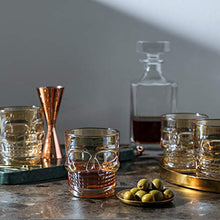 Load image into Gallery viewer, HyperSpace Engraved Glasses for Whiskey Bourbon Vodka Scotch Cocktail, Skull Style, Ivory Cream, Set of 4, 10 oz or 300 ml