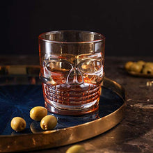 Load image into Gallery viewer, HyperSpace Engraved Glasses for Whiskey Bourbon Vodka Scotch Cocktail, Skull Style, Ivory Cream, Set of 4, 10 oz or 300 ml