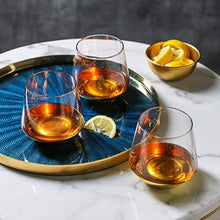 Load image into Gallery viewer, HyperSpace Stemless Red Wine Glass, Wedding Glass, Gold, Set of 4