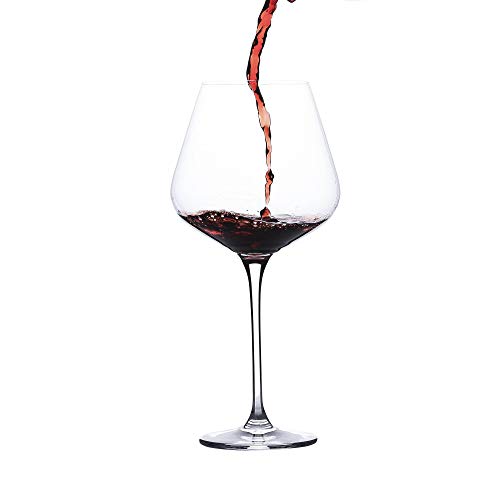 HyperSpace Crystal Clear Red Wine Glass, Red and White Wine, 10 inch tall,  29oz or 850ml, Set of 2