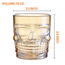 Load image into Gallery viewer, HyperSpace Engraved Glasses for Whiskey Bourbon Vodka Scotch Cocktail, Skull Style, Ivory Cream, Set of 4, 10 oz or 300 ml
