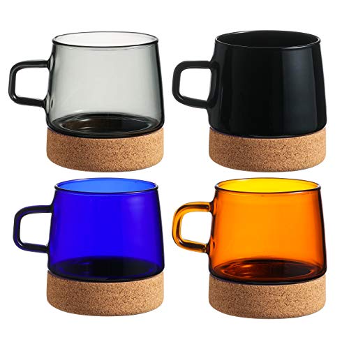 Glass Micro-cups with Finger Holes Set of 4