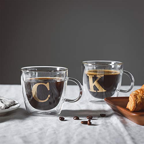 Preppy Block Monogram Glass Coffee Cup With Lid & Straw – solillydesignco
