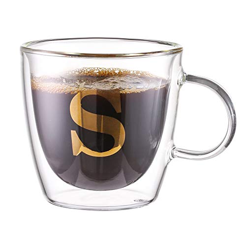 Preppy Block Monogram Glass Coffee Cup With Lid & Straw – solillydesignco