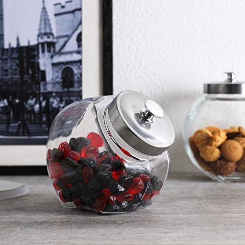 Large 14 x 9 Clear Glass Cookie Jar Container